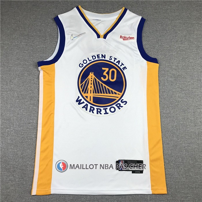 Maillot Golden State Warriors Stephen Curry NO 30 Association 2021-22 Blanc